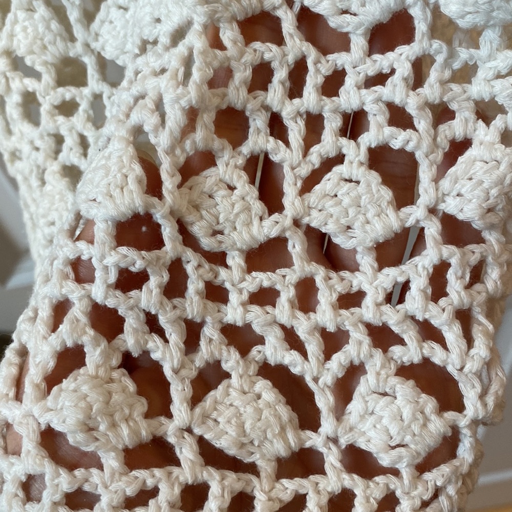 Westport Dressbarn Crotchet Ivory Top / coverup - Picture 6 of 9